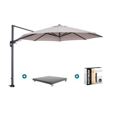 GI Hawaii zweefparasol 350 cm. - Sand - met Marbella voet en hoes