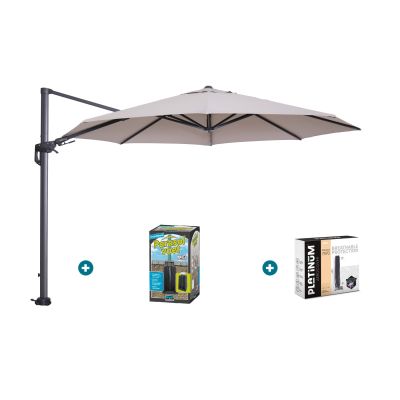 GI Hawaii zweefparasol 350 cm. - Sand - met ingraafvoet en hoes