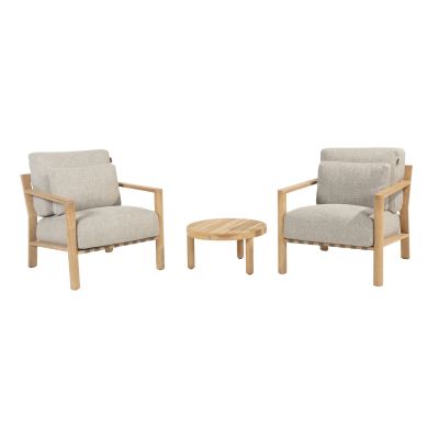 4SO Lucas/Finn 2-persoons loungestoelen set - Teak