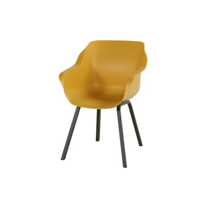 Hartman Sophie Element dining armstoel - Curry Yellow - Carbon Black poot