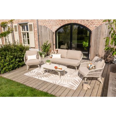 Hadassa stoel-bank loungeset (4-delig) - Rope/Zand