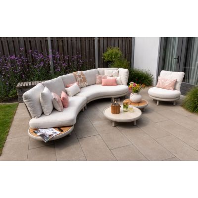 Breeze organische loungeset (L/R) met loungestoel - Naturel/Mokka
