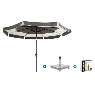 Hartman Tubb stokparasol Ø300 cm. - Donkergrijs met Sevilla voet en hoes