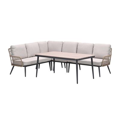 GI Allasio lounge-dining hoekset (5-delig) - Carbon black/Zand