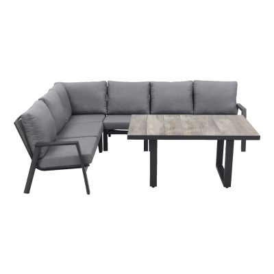 Azoren/Darwin lounge dining set - antraciet - links & rechts