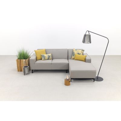 Boavista Sunbrella loungebank chaise longue - Nature Grey - 2-delig - links