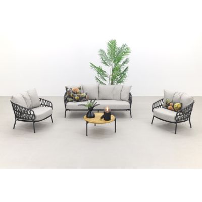 4 Seasons Calpi stoel-bank loungeset met Yoga koffietafel - 4-delig 