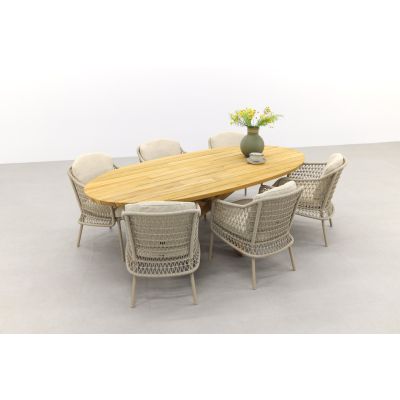 4 Seasons Puccini/ Prado Ellips ovale tuinset Teakhout - 7-delig