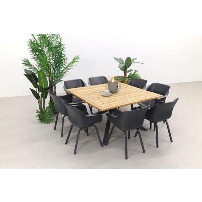 Sophie Element - Xerix/Quote teak - 140x140 cm. - Tuinset 9-delig