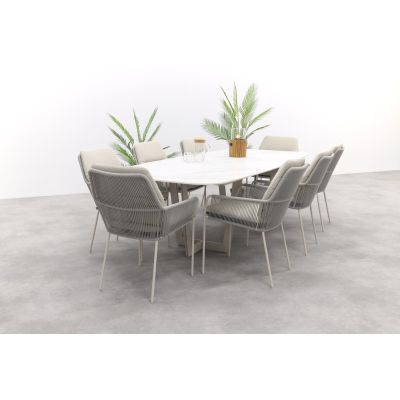 SUNS Punta/Palermo Deens Ovale tuinset - Neolith® - 280 x 116 cm. -9 -delig 