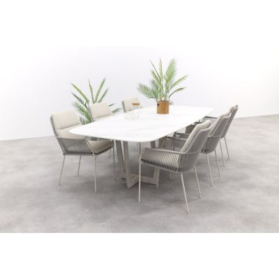 SUNS Punta/Palermo Deens Ovale tuinset - Neolith® - 280 x 116 cm. - 7-delig 