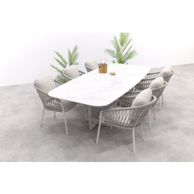 SUNS Palermo/Nappa Deens Ovale tuinset - Neolith® - 280 x 116 cm. - 7-delig 