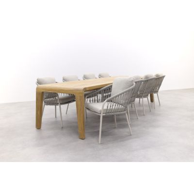 Suns Basta/Nappa Camel Sand - Knot Weave - Dining Set - 9-delig