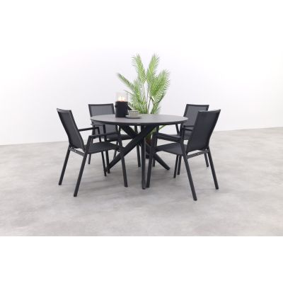 Atmos/Dublin ronde tuinset - 5-delig - 120 cm.