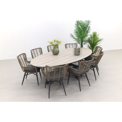 Jasmine - Natural / Garden Impressions Edison 280x140 cm. - ovale tuinset