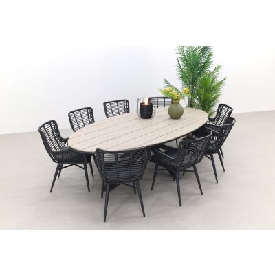 Jasmine - Black / Garden Impressions Edison 280x140 cm. - ovale tuinset