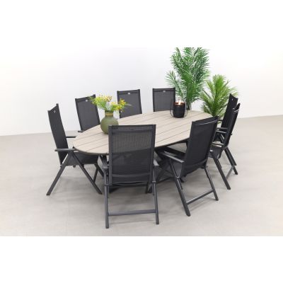 Hartman Napoli Xerix / GI Edison 280x140 cm. tafel - ovale verstelbare tuinset