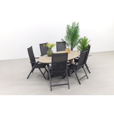 Hartman Napoli verstelbaar/GI Edison 220x115 cm. - ovale tuinset