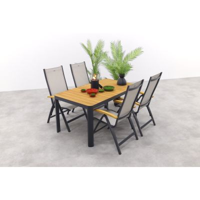 Hartman Monza/General teak verstelbare tuinset- 160 x 90 cm. - 5-delig 