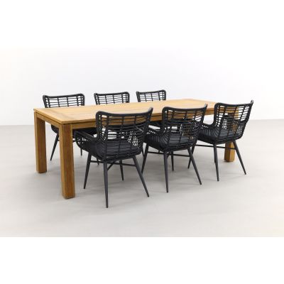 Jasmine black/Rome brown 240 cm. tuinset - 7-delig