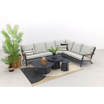 Santos/Velora loungeset - hoekbank - antraciet 4-delig