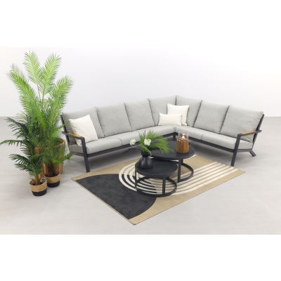 Santos/Rhodos loungeset - hoekbank - antraciet 3-delig