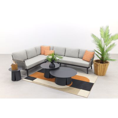 Durban/Velora royal grey loungeset - hoekbank - 4-delig