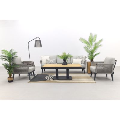 Durban/Medina teak verstelbare stoel-bank loungeset - 4-delig