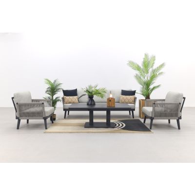 Durban/Medina verstelbare stoel-bank loungeset - 4-delig