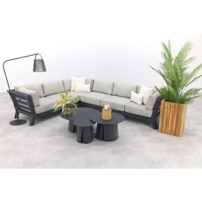 4 Seasons Meteoro/Velora Royal grey - hoekbank loungeset 7-delig