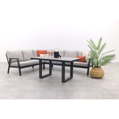 Viento/Darwin lounge-/diningset (4-delig) - Royal Grey/Antraciet