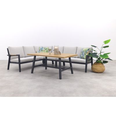 GI Elati lounge-dining hoekset (5-delig) - Carbon Black/Zand