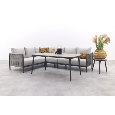 GI Diamo lounge-dining hoekset (5-delig) - Carbon Black/Zand
