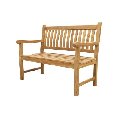 Teakhouten tuinbank Patrick - 120 cm. - voorgevormde rugleuning