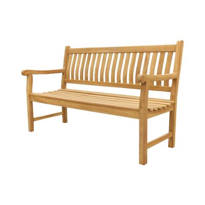 Teakhouten tuinbank Patrick - 150 cm. - Voorgevormde rugleuning