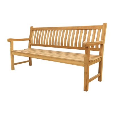 Teakhouten tuinbank Patrick - 180 cm. - Voorgevormde rugleuning
