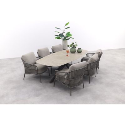 4 Seasons Capalbio/Nevada low dining tuinset 250x105 cm  - terre