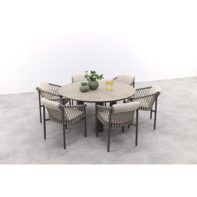 4 Seasons Allora/Arizona ronde tuinset Ø160 cm. - zand/terre