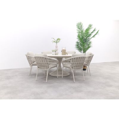 Suns Tosca/Nova ronde tuinset Ø150 cm. (7-delig) - Rope/Zand
