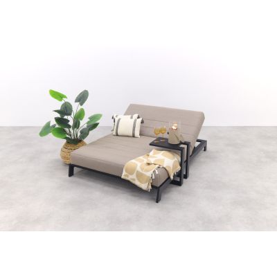 Mexico 2-persoons ligbed + bijzettafel - Sunbrella/Taupe