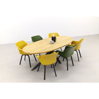 Hartman Sophie element yellow/green/Taste Prado 240x115 cm. tuinset - 7-delig