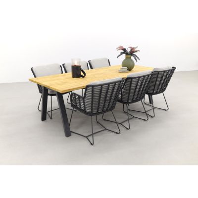 4 Seasons Fabrice Antraciet/Ambassador 240x100 cm. tuinset - 7 delig