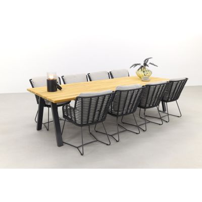 4 Seasons Fabrice antraciet/Ambassador 300x100 cm. tuinset - 9 delig