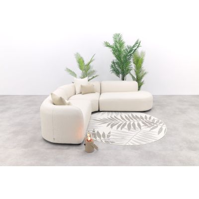 Madeira ronde hoekbank links - Naturel Sunbrella
