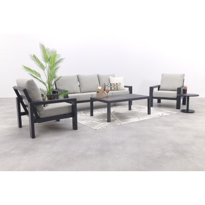 Verano/Atlanta stoel-bank loungeset (4-delig) - Royal Grey/Antraciet