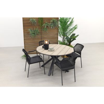 Taste Barista antraciet / GI Edison 122 cm. - ronde tuinset