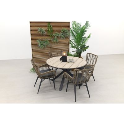 Jasmine natural / GI Edison 122 cm. - ronde tuinset