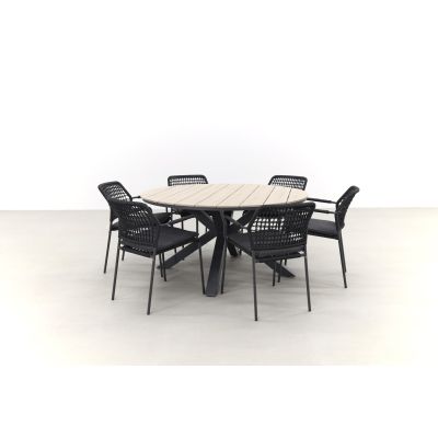 Taste Barista antraciet / Garden Impressions Edison 148 cm. - ronde tuinset