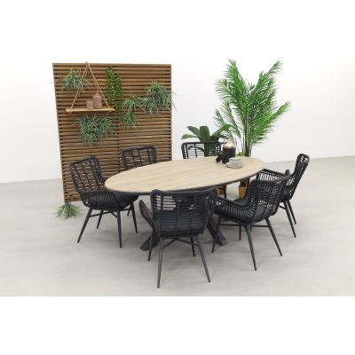 Jasmine - Black / Garden Impressions Edison 220 x 115 cm. - ovale tuinset