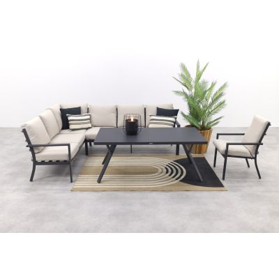 Sergio lounge dining set met stoel - Carbon/Desert - 3-delig links